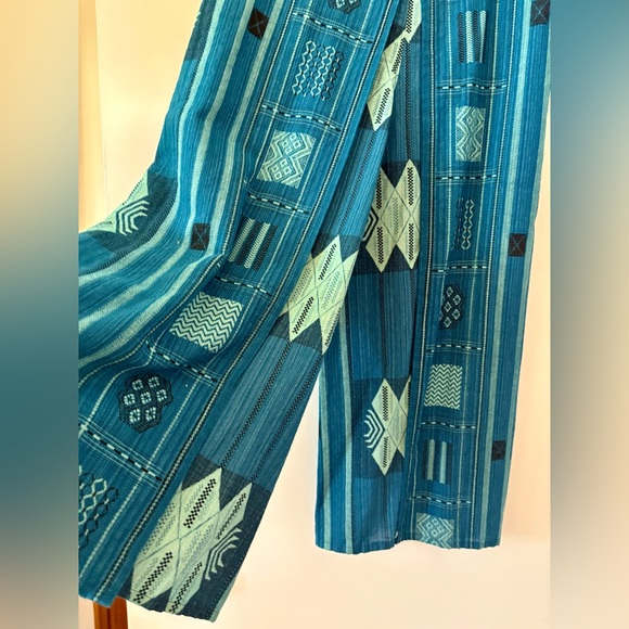 Cropped cotton palazzo pant in beautiful woven fabric Elastic Back L Adorable - Picture 2 of 7